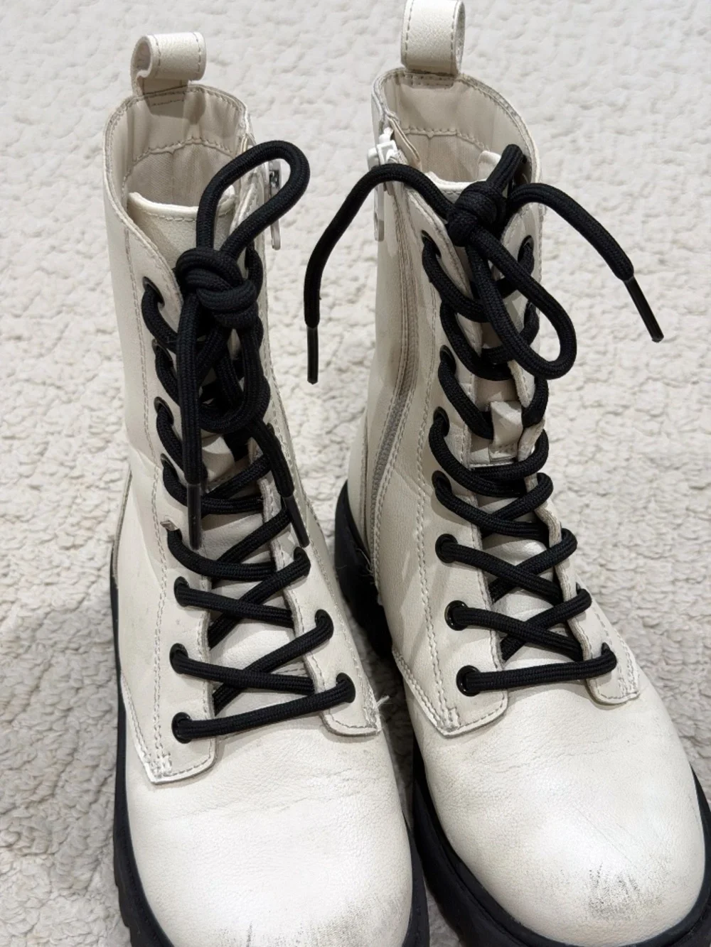 Kids Art Class White Combat Boots Size 13